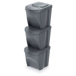 Odpadkové koše 3x25l SORTIBOX IKWB 25S3 405U šedý