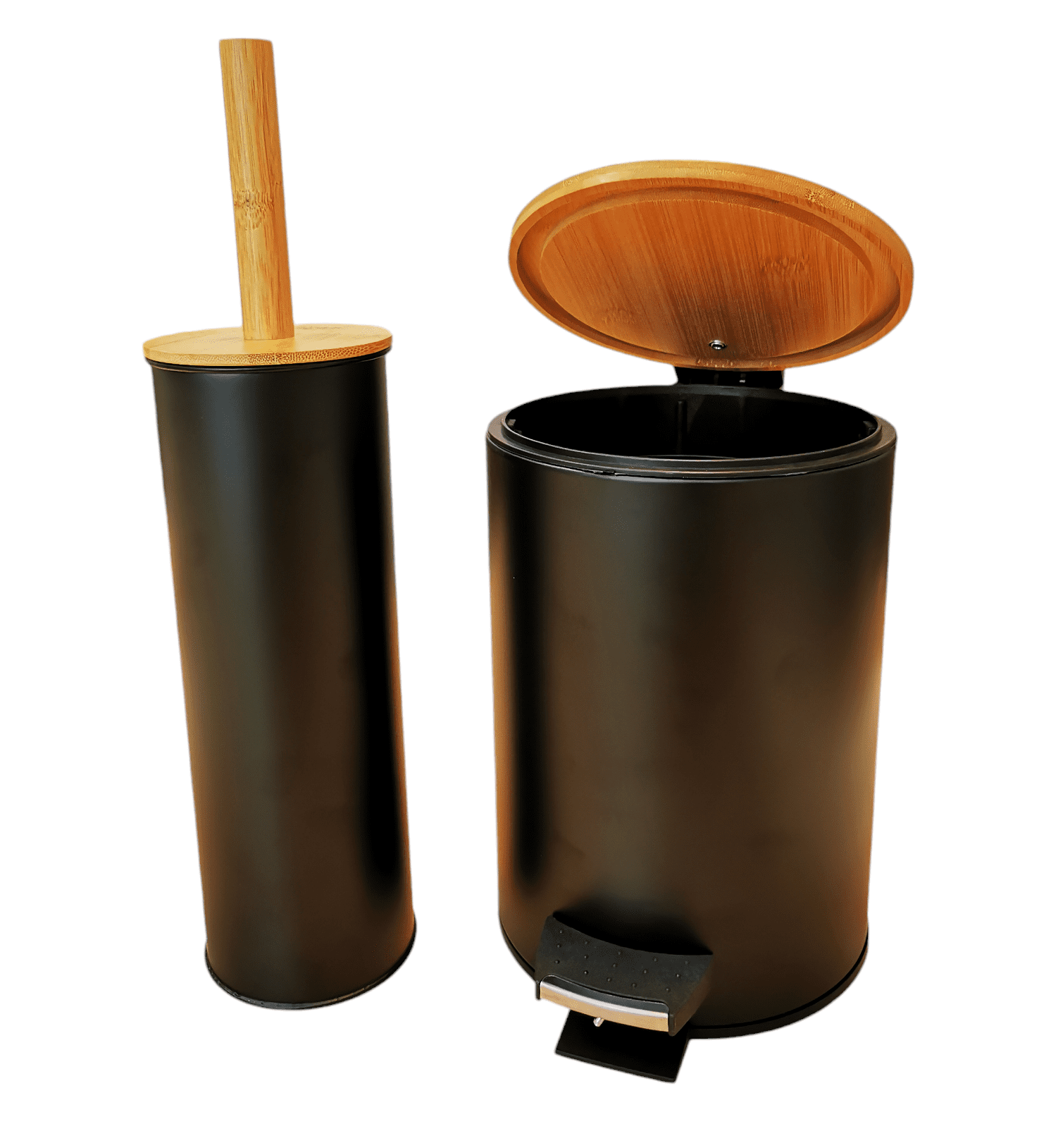 Koš odpadkový BAMBOO 3l černý+kartáč (SOFT CLOSE) - Obrázek 3