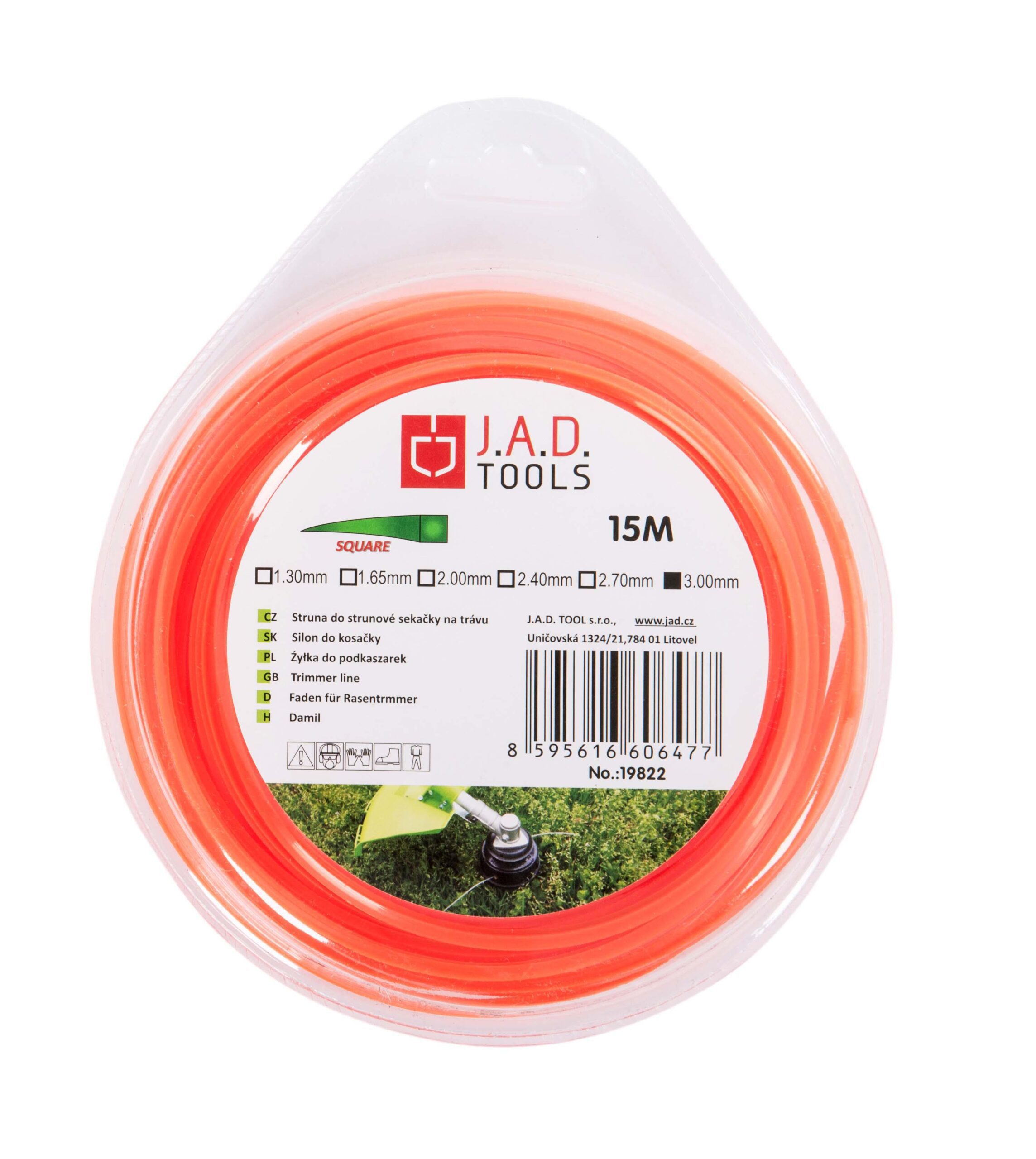 Struna čtvercová 1,6mm-blistr 15m