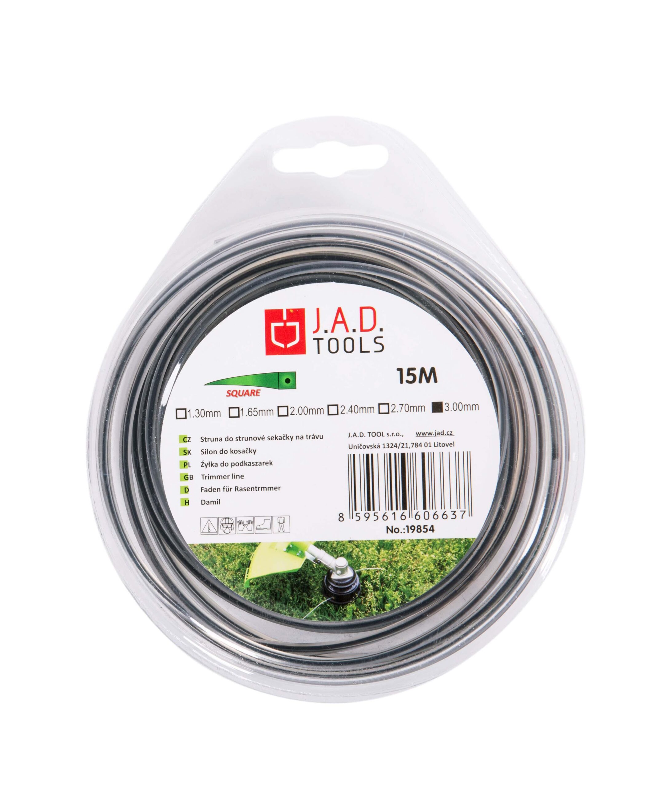 Struna dual čtvercová 2,4mm-blistr 15m