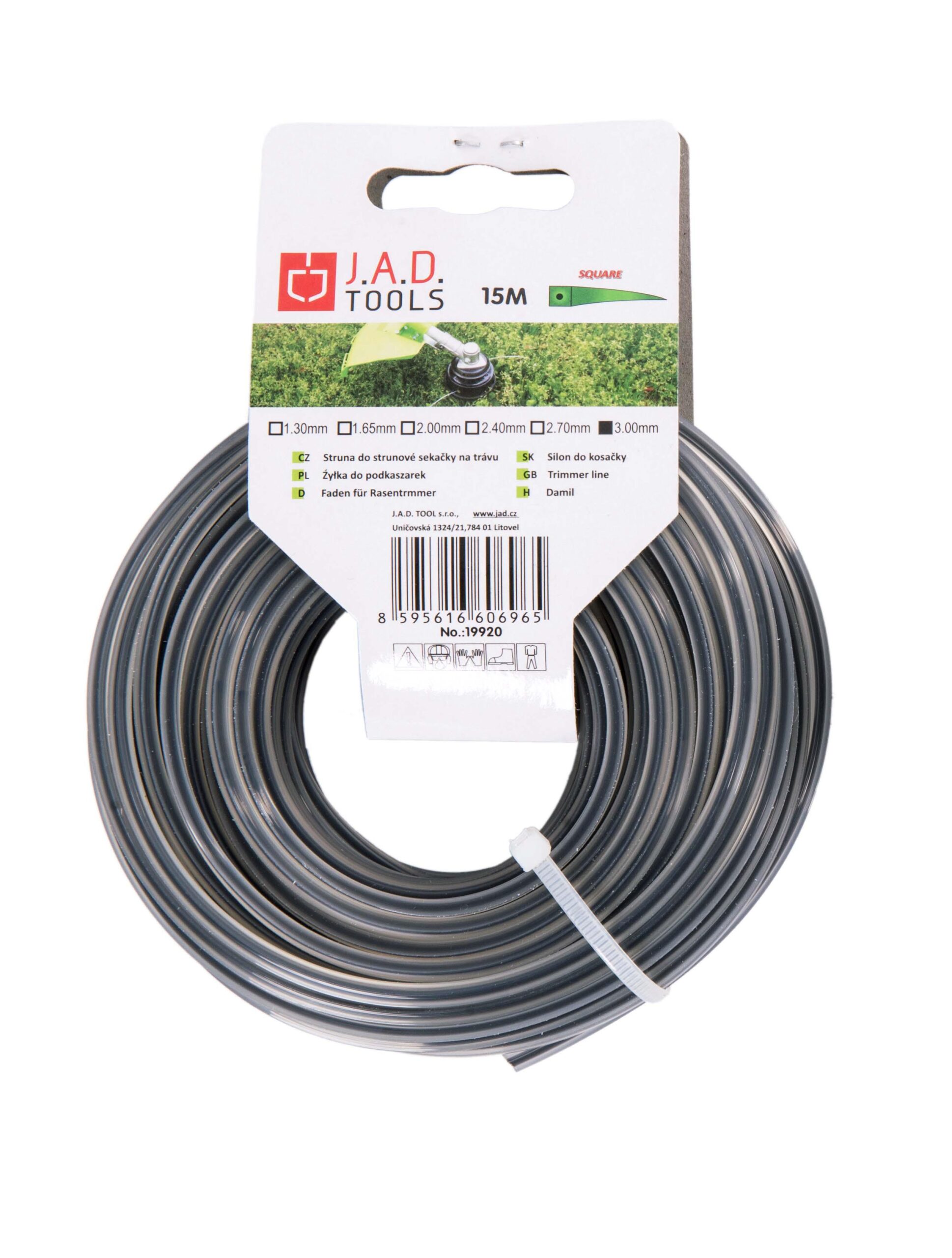 Struna dual čtvercová 2,7mm 15m papír. závěs