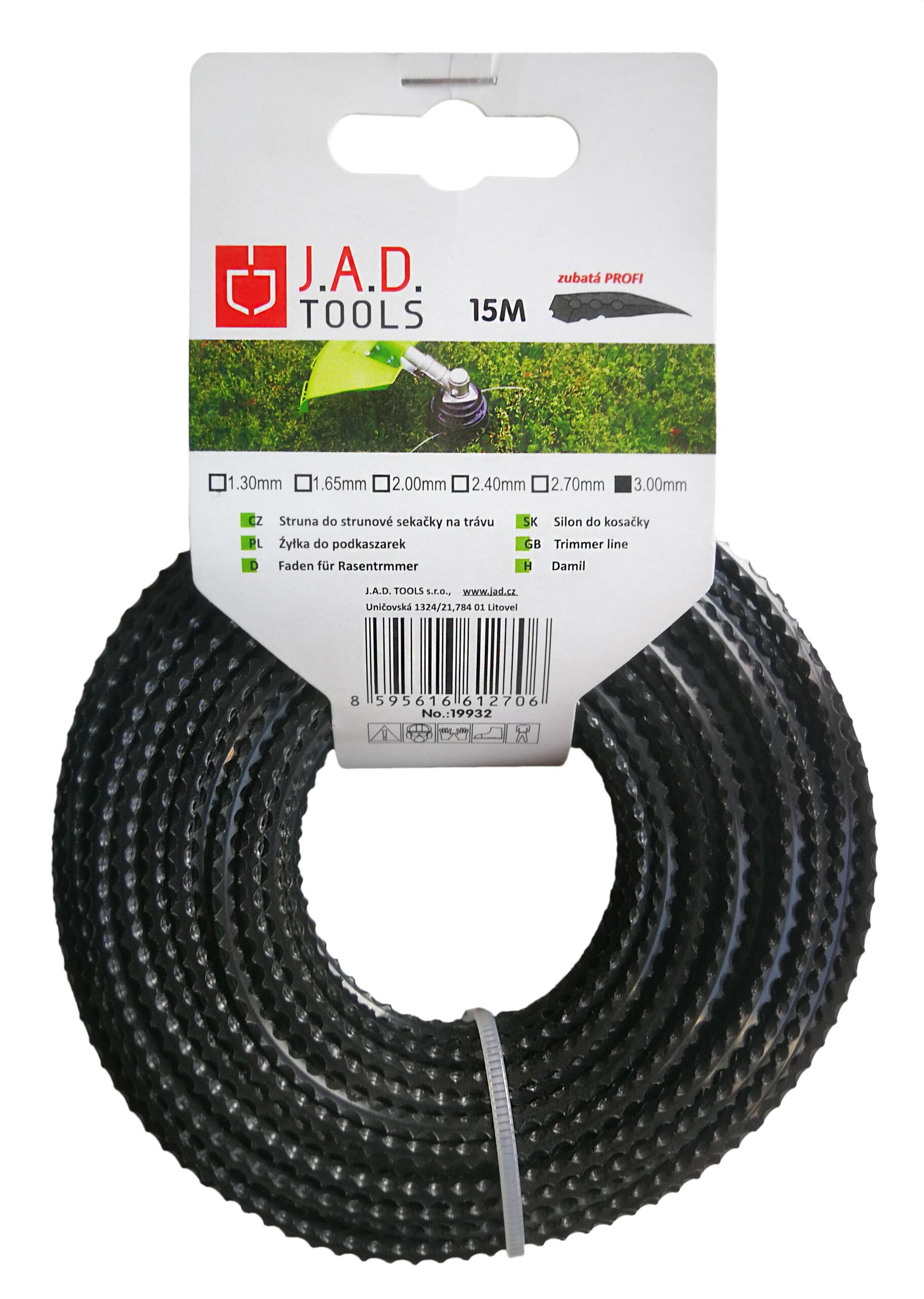 Struna zubatá PROFI 3,0mm 15m papír.závěs