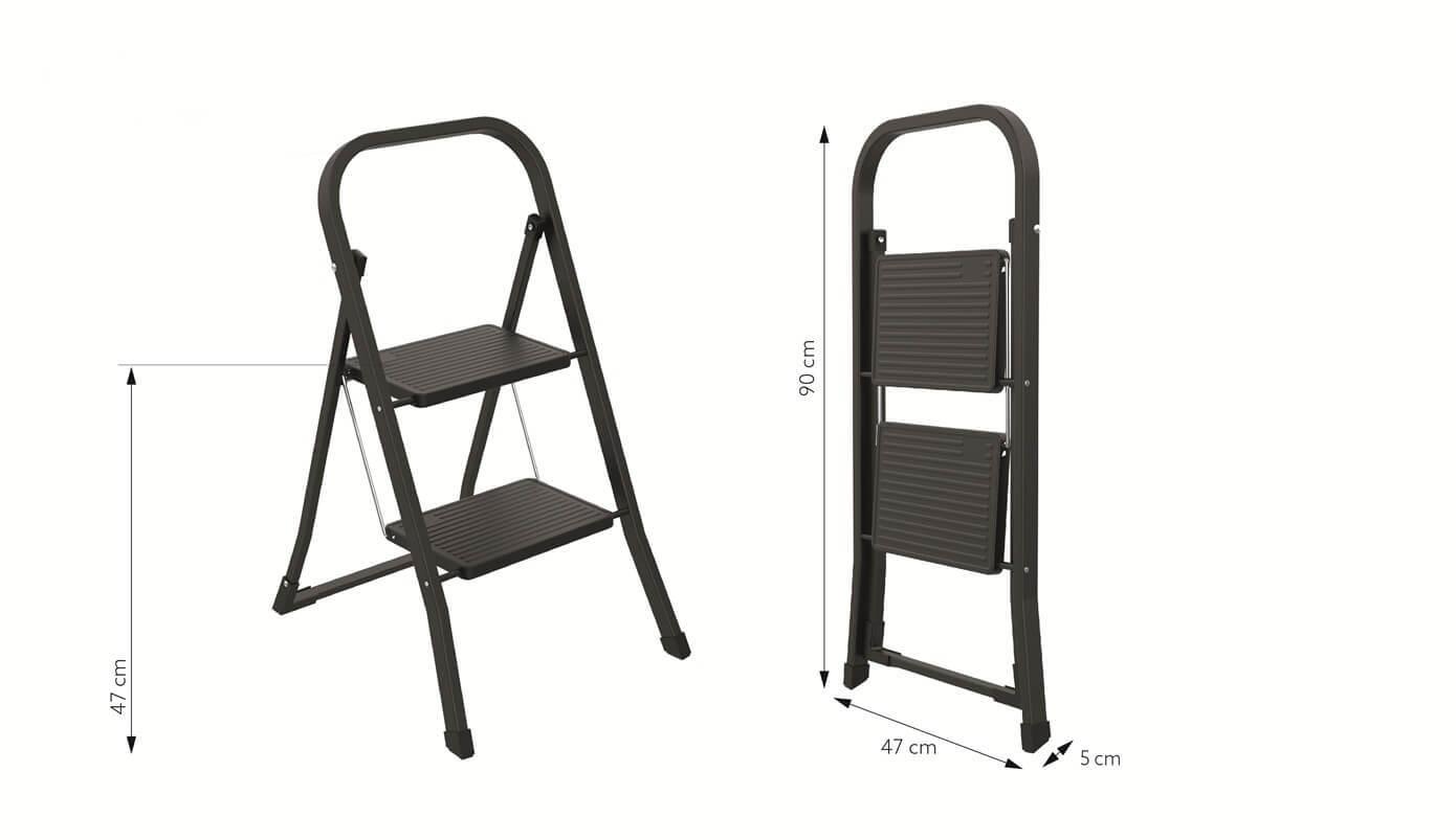 Schůdky MINI 1x2 PRO jednostranné s madlem - Obrázek 2